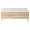 Image de Table basse abby avec panneau central relevable l100cm x p68cm - blanc et bois
