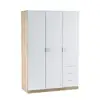 Image de Armoire nina 3 portes et 3 tiroirs l121 x h180 cm - blanc / bois