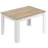 Image de Table à manger thea extensible l140-190cm - blanc et bois