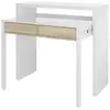 Image de Bureau extensible blanc avec 2 tiroirs bois clair karel 99 cm