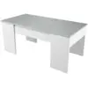 Image de Table basse gotham avec plateau relevable et rangement - blanc et béton