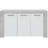 Image de Buffet - AMBIT - Effet béton satiné / Blanc Artik - 3 portes