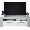 Image de Meuble Tv - Ambit - Effet Béton / Blanc Artik - 2 Portes - 2 Niches - 120 X 42 X 40 Cm