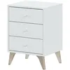 Image de Chevet Scandinave Zora 3 Tiroirs L40cm X H56cm - Blanc