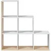 Image de Bibliothèque Escalier Jade Avec 6 Cubes L108cm X H110cm - Blanc Et Bois
