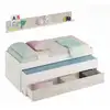 Image de Lit et étagère aggloméré blanc sans sommiers et matelas 65x199x96cm
