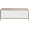 Image de Meuble Tv Amaya 2 Portes Et 2 Tiroirs L130cm - Blanc Et Bois