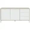 Image de Buffet amaya 2 portes et 3 tiroirs l154cm - blanc et bois