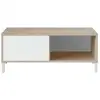 Image de Table Basse Amaya 2 Niches L100cm - Blanc Et Bois