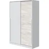 Image de Armoire Top - Décor Blanc Artik Et Chene Nodi - 2 Portes Coulissantes - H200 X L121 X P50 Cm
