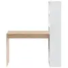 Image de Bureau adele avec étagère de rangement réversible intégrée l120cm x p53cm x h144cm - blanc et bois