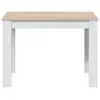 Image de Table à manger lilian l109 x p67cm - blanc et bois