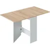 Image de Table De Cuisine Rabattable - Mélaminé Blanc Artik Et Chene - L 31/140 X P 77 X H 78 Cm