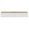 Image de Meuble tv suspendu 180x28x35 cm nodi oak artik white 2 portes push 016601W