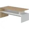 Image de Table Basse Rectangulaire - Décor Blanc Et Chene Nodi - L43 X P100 X H50 Cm