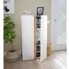 Image de Meuble à chaussures - Blanc / Chêne - L56 x P35 x H102 cm - TEMPUS