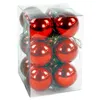 Image de Set de 12 boules de Noël rouges - 4cm