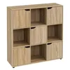 Image de Étagère Basse en Bois MDF 9 Casiers 5 Portes Façon Console