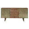 Image de Buffet Bas - Giner y Colomer - Bois de Manguier - Bronze Gaufré - 3 Tiroirs - 2 Portes