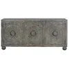 Image de Buffet 3 portes - Giner y Colomer - Bois de manguier - Gris délavé - Intérieur étagères