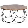 Image de Table basse ronde - Giner y Colomer - Bois de manguier - Métal noir - Design contemporain
