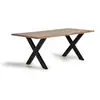 Image de Table À Manger En Bois D'acacia Naturel Et Pieds En Métal Noir