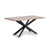 Image de Table à manger - Bois dacacia - Pieds en métal - 200x100x78 cm - Marron