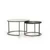 Image de Lot De 2 Tables Basses Avec Structure Et Plateaux En Métal