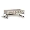 Image de Table Basse En Manguier Et Pieds En Métal Vieilli