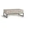 Image de Table basse en manguier et pieds en métal vieilli blanco.giner y colomer.40x60x110