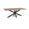 Image de Table À Manger En Bois D'acacia Naturel Et Pieds En Métal Noir