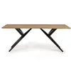 Image de Table À Manger En Bois D'acacia Naturel Et Details En Métal