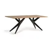 Image de Table à Manger - Bois dAcacia - Pieds Métal - 200x100x76cm - Marron