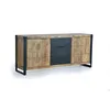 Image de Buffet Bas - Giner y Colomer - Industriel - Bois de Manguier - Métal - 2 Portes 3 Tiroirs