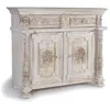 Image de Buffet en bois de mangue - Giner y Colomer - Sculpté à la main - 2 portes - 1 tiroir - Blanc vieilli
