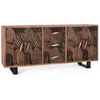 Image de Buffet Bas - Giner y Colomer - Acacia et Métal - 4 Portes - 3 Tiroirs - Marron