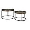 Image de Lot De 2 Tables Basse Fer Noir Et Aluminium Finition Bronze