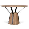 Image de Table à manger ronde - Mangue et métal - 116 cm - Industriel - Marron