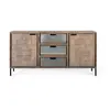 Image de Buffet Fait À La Main En Bois D'acacia Et Métal 160cm
