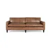 Image de Canapé en cuir style scandinave - 220 cm - Camel - Simili cuir - Confort optimal - Lignes épurées - Accoudoirs bas
