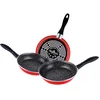 Image de Set 3 Poêles à frire 20-24-28cm Induction PIERRE Non Adhérente sans PFOA Magefesa K2 Rojo Rouge