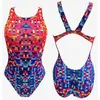 Image de Maillot de bain de natation Turbo Pixels bleu rose femme - S