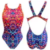 Image de Maillot de bain de natation Turbo Pixels bleu rose femme - XL