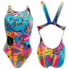 Image de Maillot de bain Turbo Crazy Comic bretelles larges bleu femme - M