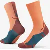 Image de Chaussettes Buff Merino Lightweight Crew orange gris rouge - S