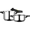 Image de Autocuiseur 6 + 4 L Induction Acier Inoxydable 18/10 2 Niveaux de Pression FAGOR Fagor Rapid Xpress 6/4 Argent