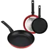 Image de Set de poêles à frire induction 20-24-28 cm aluminium 3mm, antiadhésif sans pfoa, fagor, nela rouge, , rouge