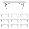 Image de Megapack 10 Tables Pliantes 180cm Rectangulaire Blanc Restauration 7houses