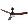 Image de Ventilateur De Plafond Avec Lumière 3 Pales 56w 6 Vitesses Vermont Bois Foncé Thinia Home