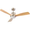 Image de Ventilateur De Plafond Avec Lumière 3 Pales 56w 6 Vitesses Alaska Bois Naturel Thinia Home